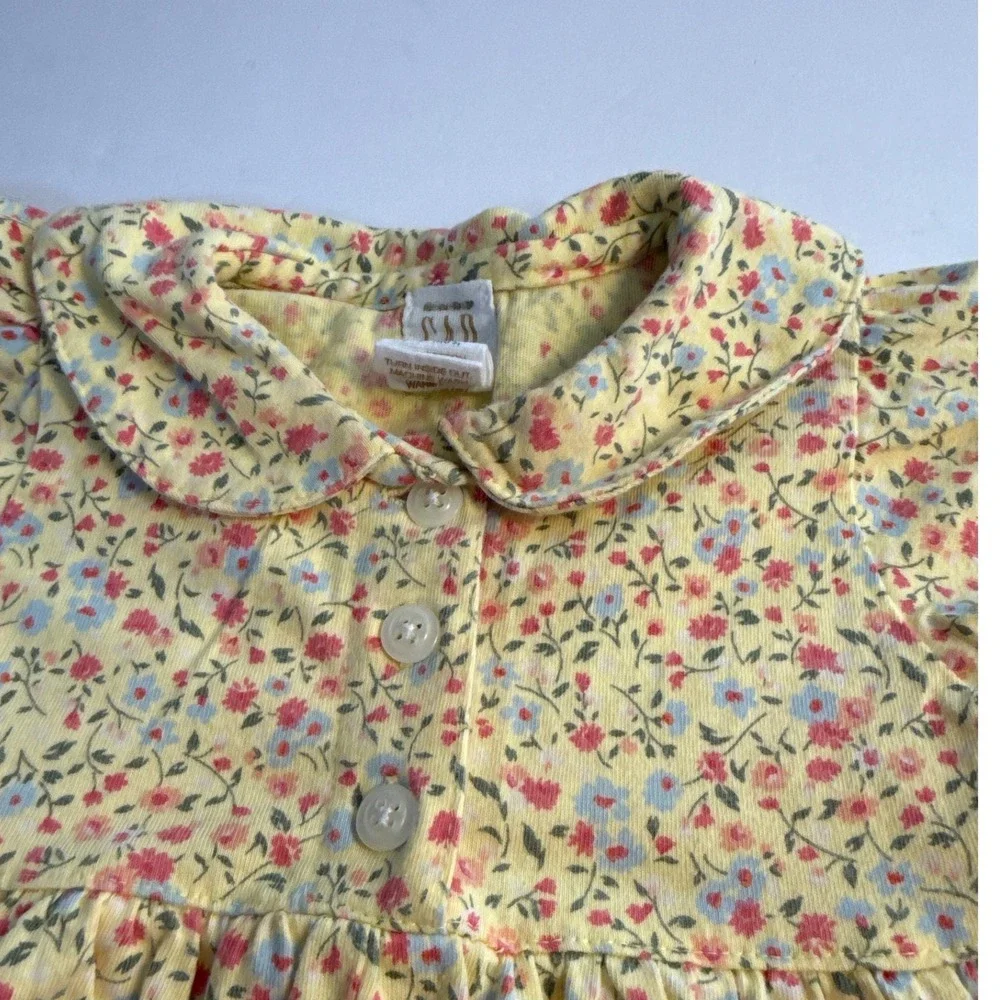 Vintage 90s BabyGap Floral Peter Pan Collared Bubble Romper 3-6 month Girls